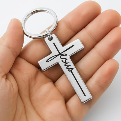 Cross Keychain – Cool Keychains Gifts for Christian, Baptism, Holidays, Keychains for Car Keys - color: Cross2