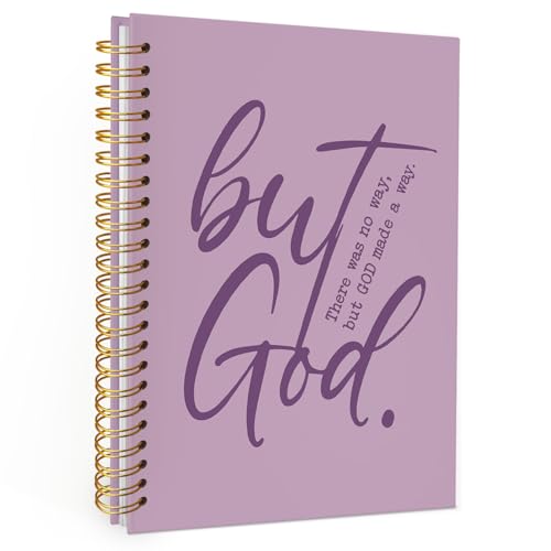 Wheatwin Bible Notebook, But God Christian Notebook Journal, Christian Gifts for Men Women, Inspirational Christian Hardcover Spiral Notebook 5.5x8.3 - Purple - color: But god - Purple