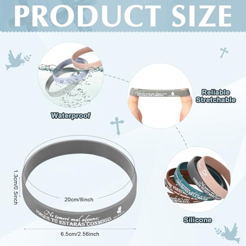 HyDren 120 Pcs Bible Verse Bracelets Christian Gifts Bulk - color: Classic Colors, style: Spanish