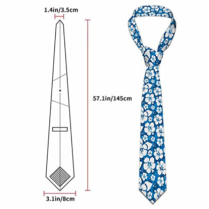 Men's Ties Novelty Tie Necktie for Men Teen Boys Multicolor Tie Party Holiday Thanksgiving Christmas - color: Hibiscus Flowers Blue