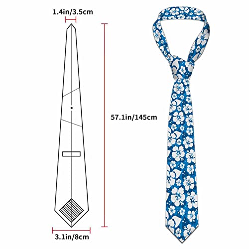 Men's Ties Novelty Tie Necktie for Men Teen Boys Multicolor Tie Party Holiday Thanksgiving Christmas - color: Hibiscus Flowers Blue