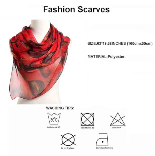Pokeedioty Scarfs for Women Lightweight Scarves Elegant Floral Pattern Sheer Scarfs Shawls Wraps - color: Yh-112