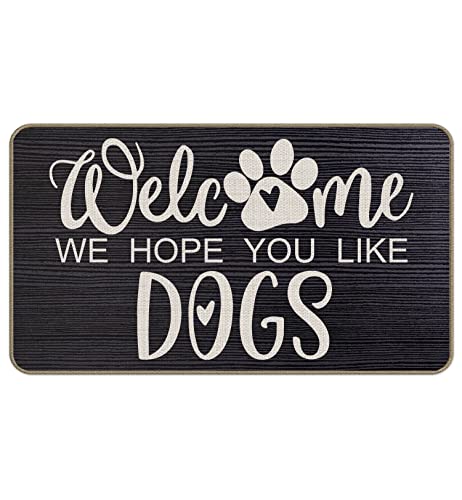 Welcome We Hope You Like Dogs Decorative Indoor Outdoor Doormat, Pet Lover Gift, Housewarming Gift, Dog Paws Doormat, Funny Welcome Mat for Home Entrance, Outside Entry - color: 10 Doormat