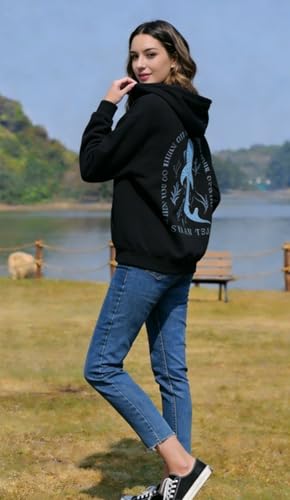 Christian Hoodie for women Whale Shark Beach Ocean Seaside Hoodies - color: Black, size: Small