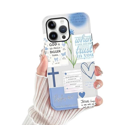 Cute Blue Jesus Christian Phone Case for iPhone 14 Pro 6.1'' - color: Blue, size: iPhone 14 Pro