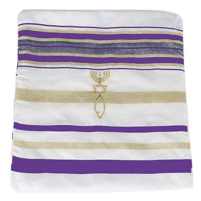Tallit Prayer Shawl with Bag, Soft Fabric 70"x 20" Tallit Prayer Cloth Israel for Men & Women - color: Purple