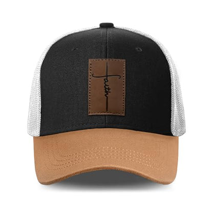 Christian Hats for Men & WomenJesus Cross HatChristianReligious GiftsforVarious Festivals&BirthdaysFaith Baseball/Trucker Cap - color: Orange Faith