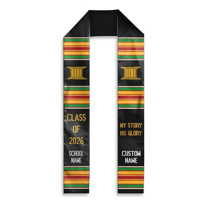 MDPrints Global Kente Graduation Sash 2026, Black Girl Magic Graduation Sash 2026, Class of 2026 Graduation Gift - color: Qh121 Q6