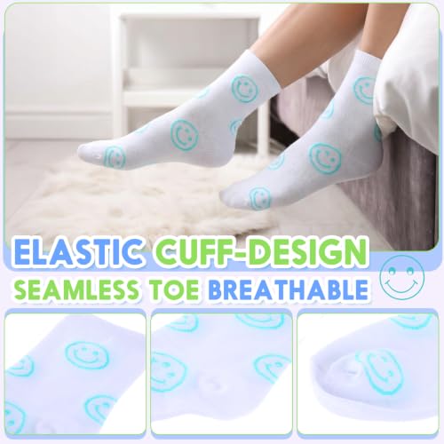 Cuffbow 20 Pack Crazy Funny Emotion Women Sock - style: White Smile