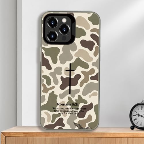 Christian Cross Camo Phone Case Compatible with iPhone 14/15 Plus - color: Camouflage Cross, size: for iPhone 14 Plus/15 Plus 6.7″