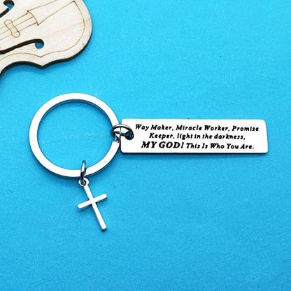 Xiahuyu Christian Keychain - Bible Verse Baptism & Communion Gift - Inspirational Religious Gifts for Women & Men - color: Christian-8