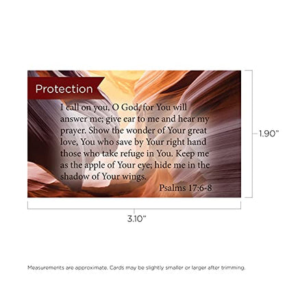 Pass It On Scripture Cards, Protection, Psalm 17:68, Pack of 25 Inspirational Bible Verse Wallet Cards for Devotional, Bible Study, & Memorization, Small Christian Greetings for Encouragement - color: Psalms 17:6-8
