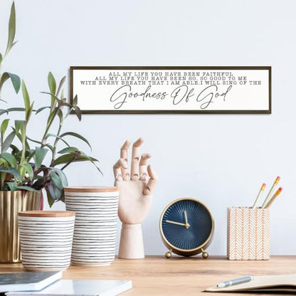 Goodness of God' Wooden Sign, Inspirational Christian Wall or Tabletop Decor, Farmhouse Style Scripture Plaque, Nursery Signs, Bible Verse Sign, Faith & Gratitude Gift, Housewarming Gift