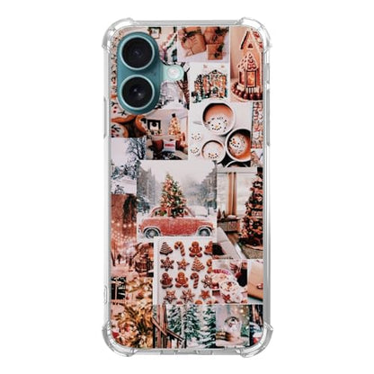 Trendy Aesthetic Christmas Case Compatible with iPhone 16, Winter Collage Case for iPhone 16, Unique Design TPU Bumper Protective Cover Case - color: Christmas Vacation