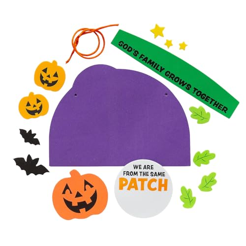 Fun Express 6 1/2" x 4 1/2" Religious Halloween Pumpkin God’s Patch Sign Foam Craft Kit - Makes 12