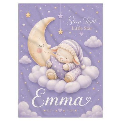 Personalized Baby Blanket With Name, Custom Baby Blankets Gift for Boy Girl - color: Misty Lavender, size: Lamb