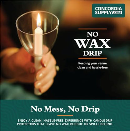 Concordia Supply 5" x 1/2" Candles w/Clear Plastic Shields, Set of 250