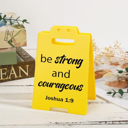 Inspirational Christian Bible Verse - Be Strong and Be Courageous, Quote Joshua 1:9, Motivational Religion Desk Decor for Women Men Friend Student Galentines Valentines Day Birthday Gifts - style: Be Strong and Be Courageous