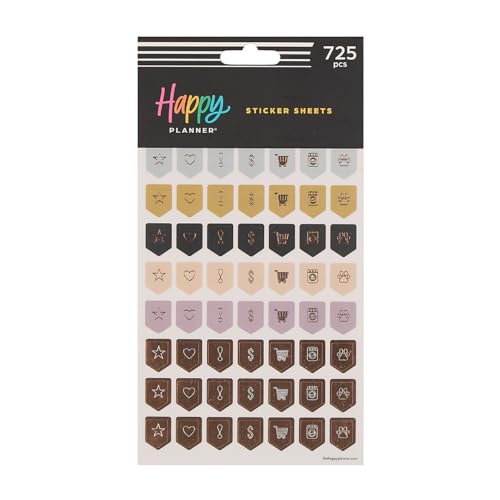 Happy Planner Classic Sticker Pack for Planners, 15 Sheets - color: Calm & Cozy