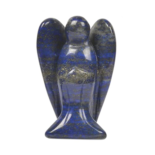 Justinstones Carved Lapis Gemstone Peace Angel Pocket Guardian AngelHealing Statue 2 inch - color: Lapis