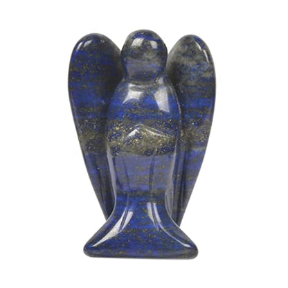 Justinstones Carved Lapis Gemstone Peace Angel Pocket Guardian AngelHealing Statue 2 inch - color: Lapis