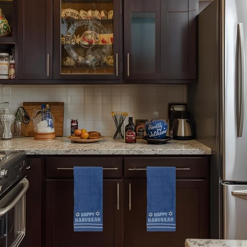 Star of David Blue Guest Hand Bathroom Towels Elegant Happy Hanukkah 16x26" - color: Hannukah
