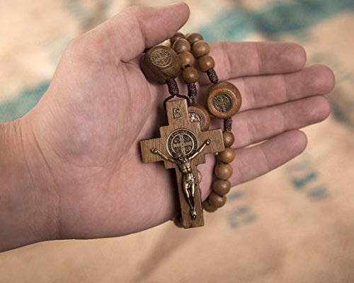 Intercession Mens St Bennedict Large Rosary - style: Walnut - Our Father