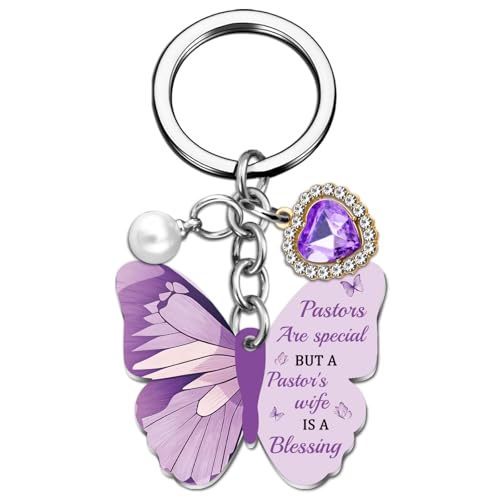 OEHEDOU Butterfly Gifts Keychain For Women Men Family Members Memorial Gift - color: Deep Purple Women