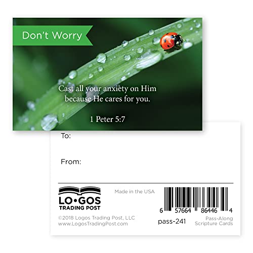 Logos Trading Post 1 Peter 5:7 Pass It On Scripture Cards, Pack of 25 - color: 1 Peter 5:7