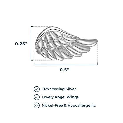 MORGAN & PAIGE Silver Rhodium 14k Rose 18k Yellow Gold Plated Angel Studs - color: Oxidized Silver