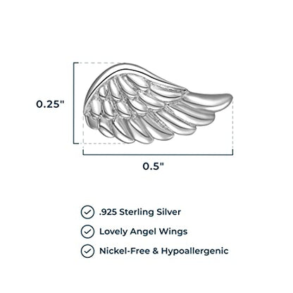 MORGAN & PAIGE Silver Rhodium 14k Rose 18k Yellow Gold Plated Angel Studs - color: Oxidized Silver