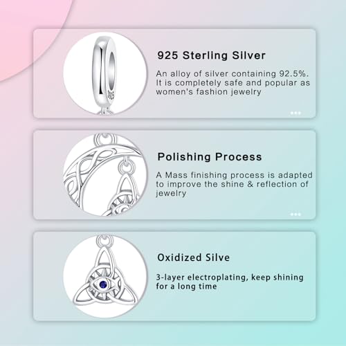LUXILLA 925 Sterling Silver Charm Golden Family Tree Sparkling Cross Cute Dragon Charms Fits Bracelets Necklace Pendant Bead Jewelry Gift for Women Family Friends - color: Celtic Knot Charm