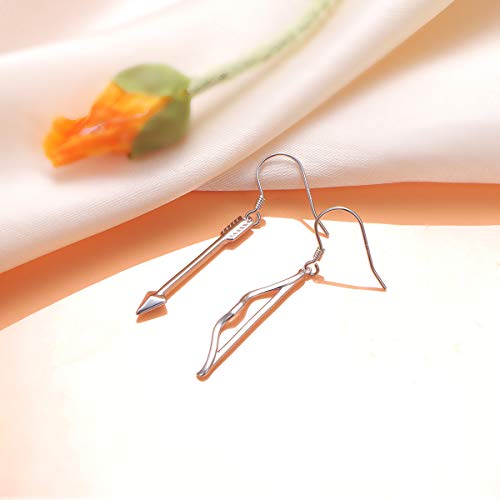 S925 Sterling Silver Heart Dangle Drop Earrings for Women Jewelry Gift - style: Bow Arrow