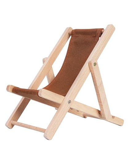 Foldable Wooden Cell Phone Stand, Phone Holder for Desks - color: Brown