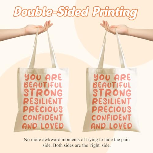 Aesthetics Canvas Tote Bag - Art Design Gift for Women, Reusable Purse Tote Bag with Inner Zip Pocket - style: You Are