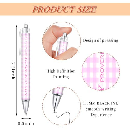 Inspirational Christian Gifts for Women, 6 Pack Pink Bow Pens - color: pink09