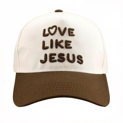 Two Tone Embroidered Lettering Baseball Cap - color: White/Deep Brown