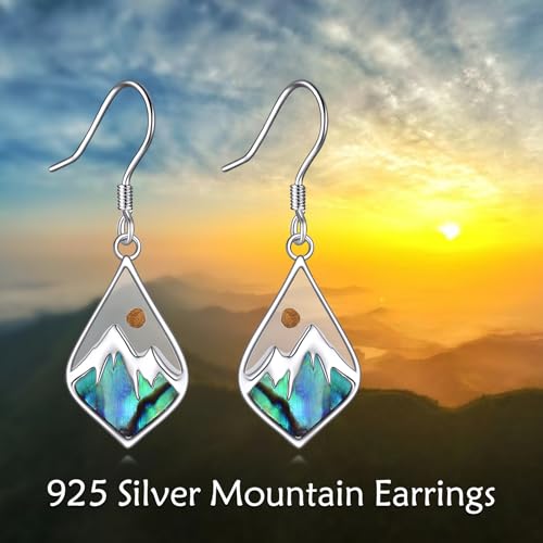 AOBOCO Mustard Seed Earrings for Women Sterling Silver Mountain Cross Earrings Dangle Christian Religion Jewelry Mothers Day Birthday for Mom Wife Friends - style: Mustard Seed abalone shellfish
