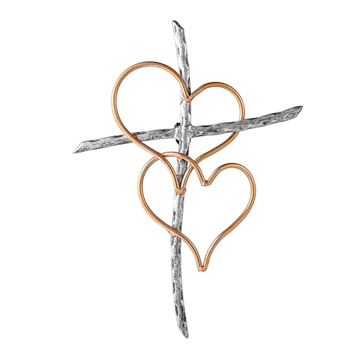 Wall Cross Heart Metal Crosses Religious Wall Art for Wall Hanging