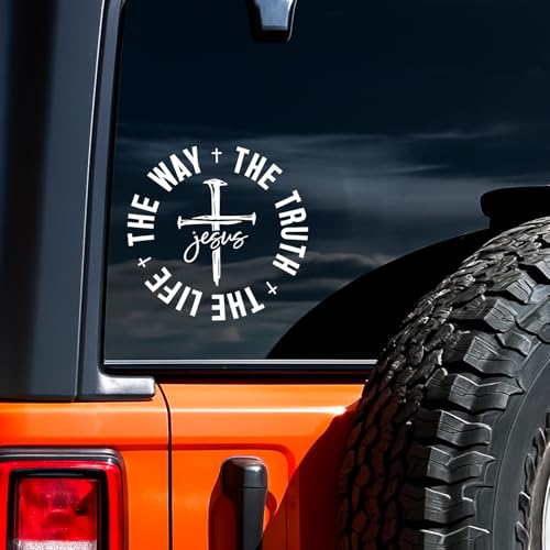 The Way The Truth The Life Jesus Decal - Christian Car Decal - color: Jesus Stickers 6