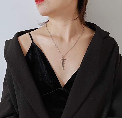 Lcherry Faith Cross Pendant Necklace for Women Religious Christian Jewelry Birthday Christmas Gifts for Women - style: 18-believe