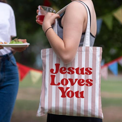 Jesus Christian Tote Bag for Women, Christian Bible Gifts, Religious Reusable Shopping Grocery Bags - color: Christian Bible Verse Tote