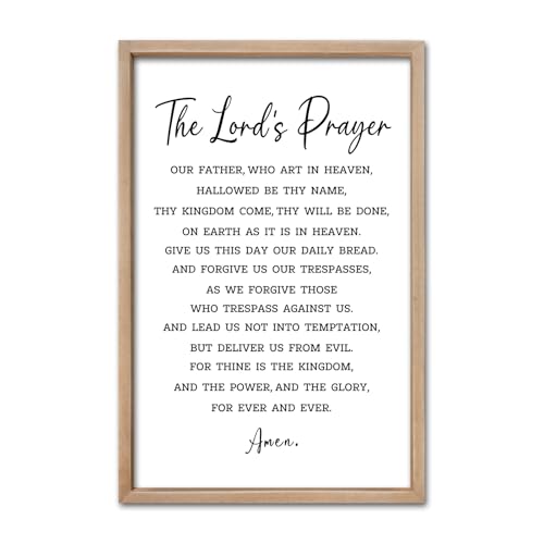comurdyo Christian Wall Art The Lords Prayer Sign 24"×16" Wood - color: Christian (Wood), size: 24"L x 16"W
