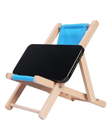 Foldable Wooden Cell Phone Stand, Phone Holder for Desk - color: Turquoise