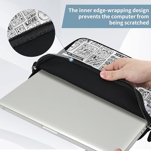 RICHEN 10 inch Messenger Bag Carrying Case with Handle Accessory Pocket Fits 7 to 10-Inch Laptops/Notebook/Kids Tablet (7-10.2 inch, Animal Cartoon) - color: Animal Cartoon, size: 7-10.2 inch