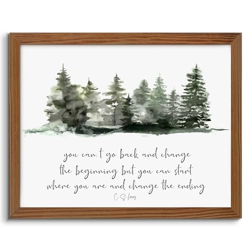 Loomarte Christian Bible Verse Wall Art 8x10 Inch - color: AF24-103-Change Ending, size: 10"L x 8"W