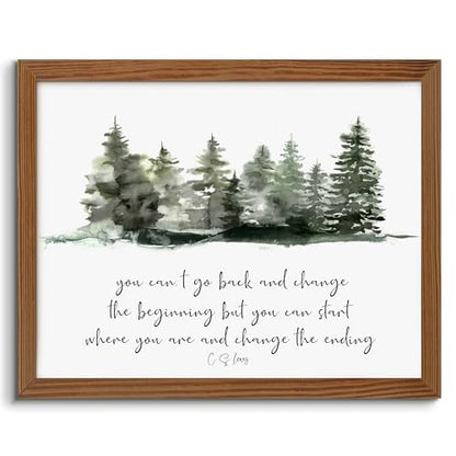 Loomarte Christian Bible Verse Wall Art 8x10 Inch - color: AF24-103-Change Ending, size: 10"L x 8"W