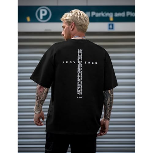 Christian Jesus Faith Shirts for Men Religious Cross Bible Verse T-Shirt - color: Black, size: Medium
