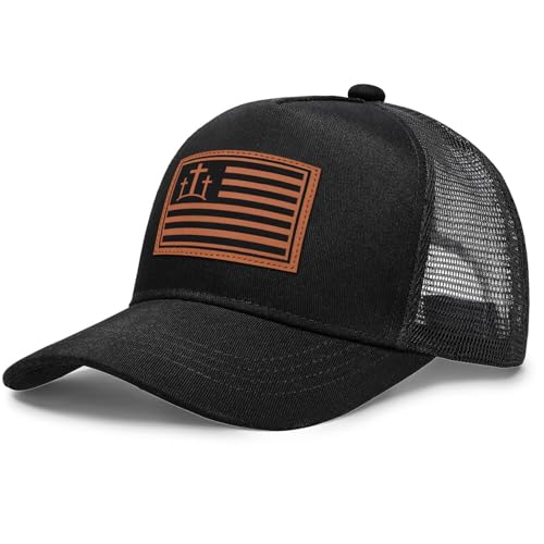 Christian Jesus Cross Trucker Hat Faith Hats for Men Women Religious Gifts - color: A-black