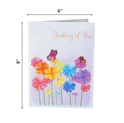 3D Thinking Of You Card, Pop Up Sympathy Cards with Envelopes, Sorry for Your Loss Card, Religious Pop Up Sympathy for Loss of Loved one, Pop Up Anniversary Cards (6x8 in Thinking of You) - color: Thinking of You